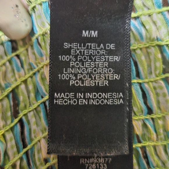 Bisou Bisou Multi Color Halter Top with Waist Shirred Waist Size Medium - Picture 9 of 11